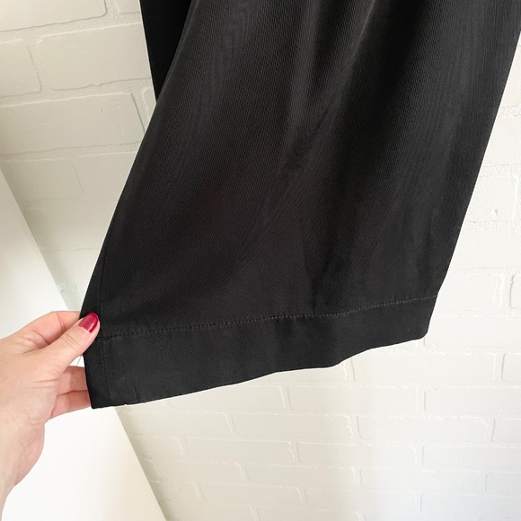Club Monaco Dress Culotte Trouser pants Crop Bermuda Wide leg Darted Black 00 - Picture 7 of 15